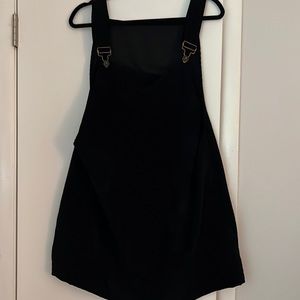 Corduroy Overall Dress with Adjustable Straps and Front Chest Pocket